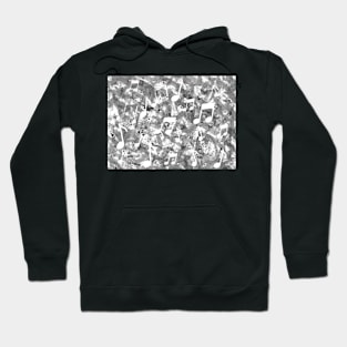 Grey Watercolor Music Note Silhouettes Hoodie